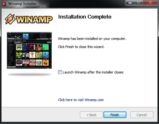 First we need to download and install Winamp. For the download go to http://www.winamp.com/media-player/ and download the free version of Winamp.