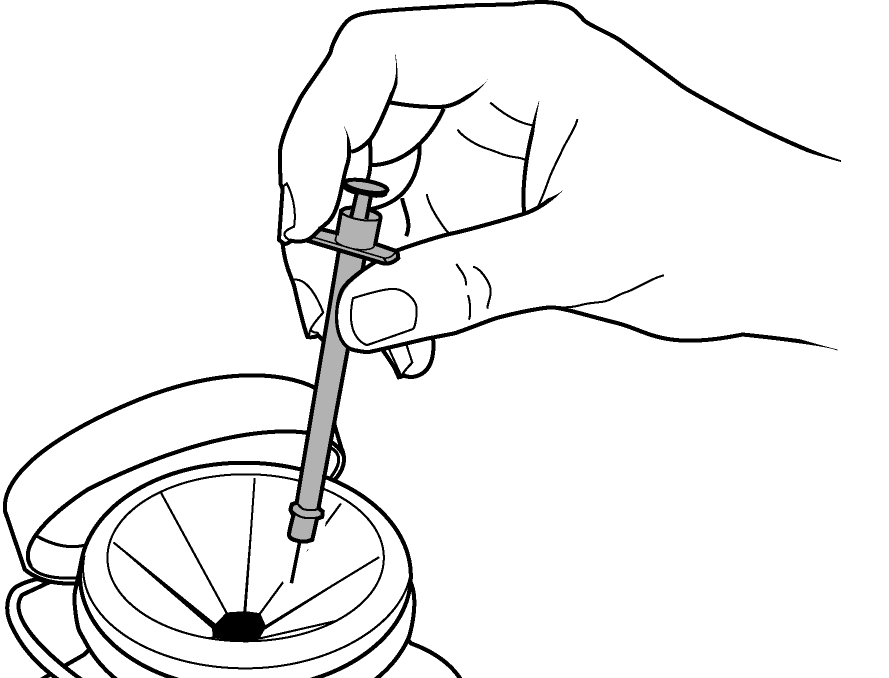 Page 6 Clean Up the Supplies 1. Put the used syringe and needle into a needle disposal box. You can use a heavy puncture-resistant plastic container with a lid. Do not recap the needle.