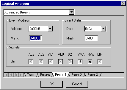 DVP and EMU2 (HDS2) emulator features Figure 186. Event 1 as programmed 8.5.