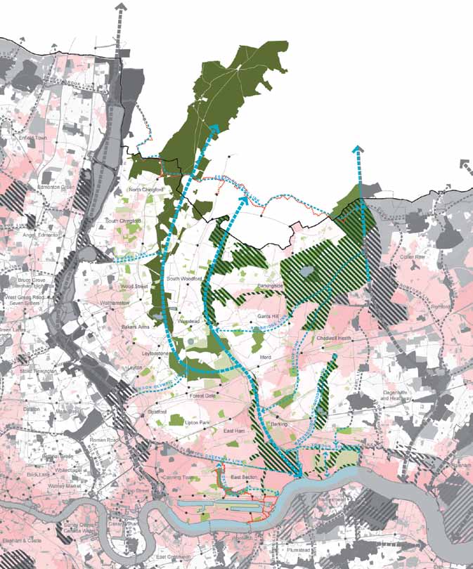 s pg TH E all lon don g r e e n g r i d Figure 16: Epping Forest and Roding Valley Green Grid Strategic Corridors Strategic Links Metropolitan Park Opportunities Regional Park Opportunities Regional