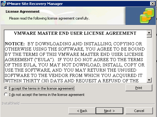 Installation and Configuration Installing VMware Site Recovery Manager After configuring RecoverPoint consistency groups, the next step is to install the SRM framework, the SRM plug-in, and the