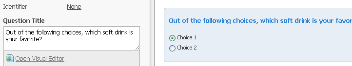 Step 2: On the second page of the survey add a multiple choice question like the one below: Step 3: Select the multiple choice question, and click on the Extraction button in the left side editor.
