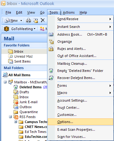 Moving Messages to Personal Folders There are four ways to move messages to your personal folders. Select the message and drag it to the desired subfolder.
