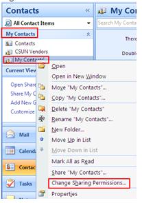 Figure 11 Shared Contact Change Sharing Permissions 3.