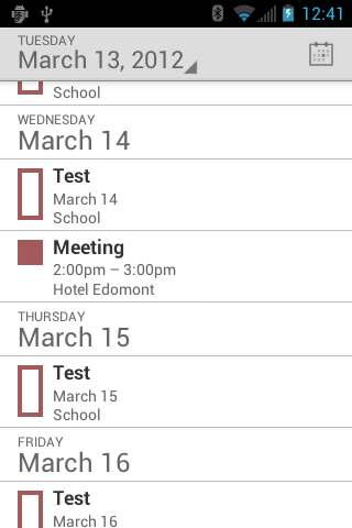 View Events You can display the Calendar in daily, weekly, monthly, or agenda view.
