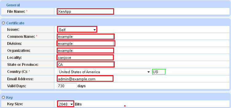 Figure 13: Self-signed certificate configuration 6. Click OK, then click Save to save the configuration. 9.2.3 OPTION 2: IMPORT THE CERTIFICATE AND KEY 1.