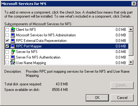 40 Installing and configuring NFS for SharePoint Granular Recovery About configuring Services for Network File System (NFS) on the Windows 2003 R2 SP2 NetBackup media server and NetBackup clients 5