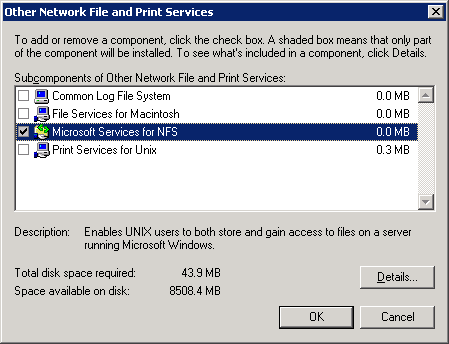 42 Installing and configuring NFS for SharePoint Granular Recovery About configuring Services for Network File System (NFS) on the Windows 2003 R2 SP2