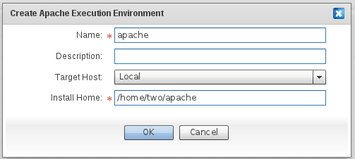 Department of Digital Field description: Picture.22 Apache Web Server Execution Environment Name: Here the name of the execution environment is specified.