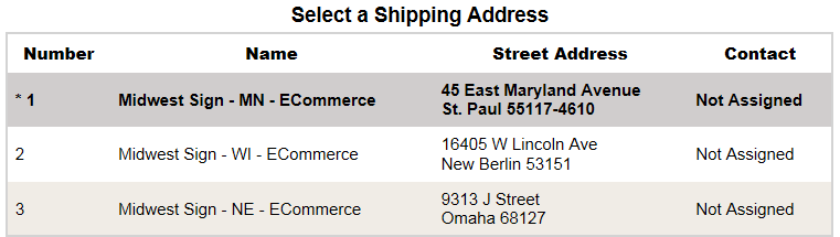 Shipping addresses: Click the Shipping Addresses link under the My Account section on the right side of the page. You ll then see a list of shipping addresses that have been set up for your account.