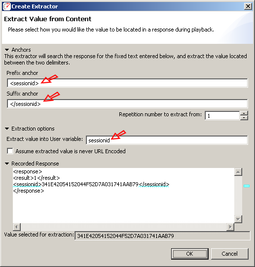 Press the Add Extractor... button ( ) to add a new extractor - the resulting dialog allows configuration of the extractor.