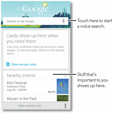 Google Now Google Now uses your search history, location history, and Google services to provide the information you need, when you need it.