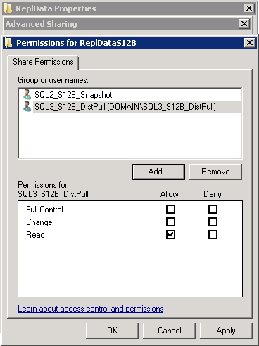 Chapter 14: Troubleshooting Figure 14-36: Granting read access to the snapshot folder.