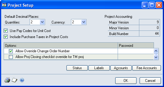 Chapter 7: General cost management setup This part of the documentation includes information for project managers about how to configure general settings for managing project costs.