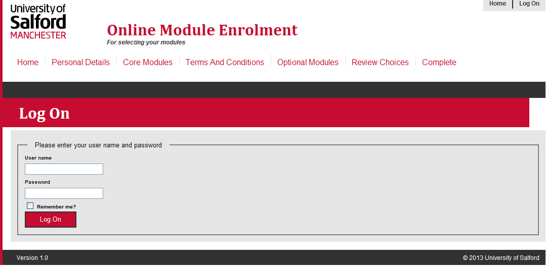 How to use the Online Module Enrolment Application Introduction This guide will take you through how to select your preferred optional modules for the new academic year using Online Module Enrolment.