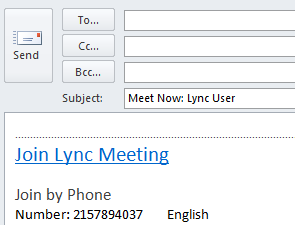 Note: When you choose Invite by Email, participants can join the meeting as soon as they receive the meeting request and