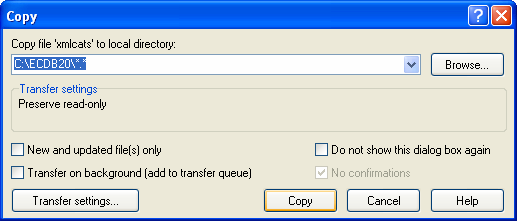 WinSCP WinSCP Login (Continued) The default mailbox directory will be your mailbox, to view the ECDB folders you must go to the root of the mailbox by clicking on the root folder icon ( ).