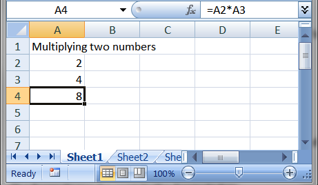 Task A Create a spreadsheet to multiply any two numbers together and display the result. Save as Data Analysis Task A How to do it: Open up Microsoft Excel 2007.