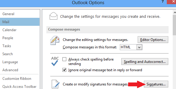 Maintenance Setting up an Email signature In Outlook, in the top left hand corner, click on the File tab.