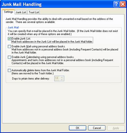 Junk Mail Handling in GroupWise Junk Mail Handling in Outlook 2010 GroupWise had a Junk Mail handling feature accessed via the Tools menu.