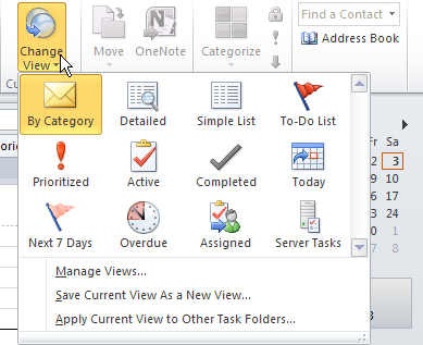 Basic Task Views Tasks can also be shown in a format more like a spreadsheet, which can be filtered and