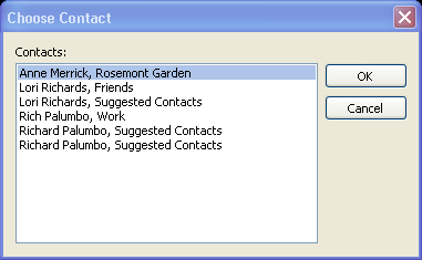 Using Contact Search The Contact search allows you to quickly find one of your contacts from the Mail view of Outlook. Use the following procedure to perform a quick search for a contact. 1.
