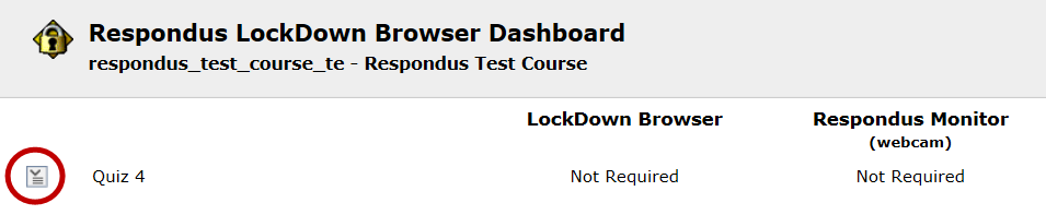 4. Click the LockDown Browser and Respondus Monitor Dashboard link.