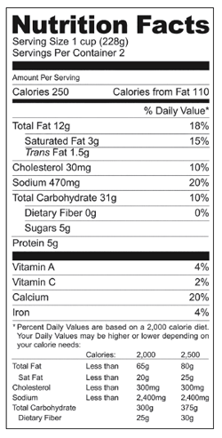 Page 2 Food Literacy Partners Program Understanding Sodium on Food Labels 1. Start with the Serving Size Look here for both the serving size and the number of servings in the package.