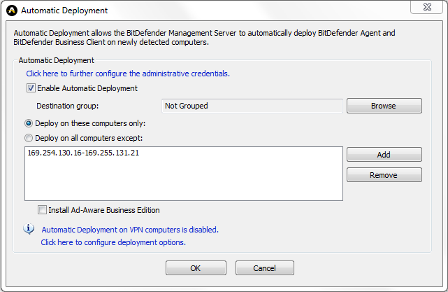 Automatic Deployment Here you can find the following information: If Automatic Deployment is enabled.