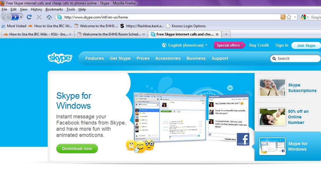 Skype Step-by-step instructions 1. To begin the free Skype download, go to http://www.skype.