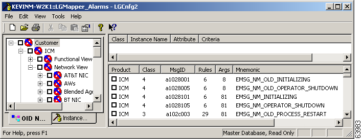 Chapter 7 LGCnfg Tool Using Server-Side Filters Figure 7-3 Database Opens as Read Only In order to make changes to a LGMapper database, the LGMapper Server must be disabled.