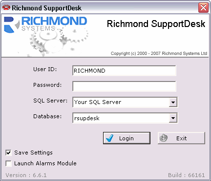 Quick Start Guide Logging In The SupportDesk Client can be started by launching the SupportDesk application from the Windows Start Menu.