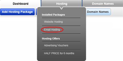 Step 2 A list of your domains and hosting packages will appear.