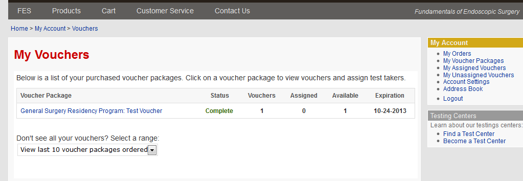 You can view Assigned or Unassigned Vouchers by selecting the appropriate option from the My Account menu. 2.