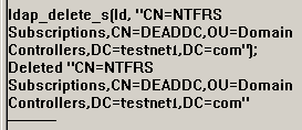 Figure 8. LDP.exe - Left panel showing confirmation of container. 6.2. Delete from the Configuration > Default-First-Site-Name > Servers Container 8.