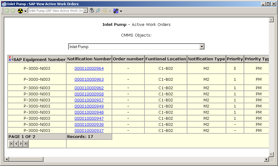 Section 1 Introduction SAP/PM Integration Figure 16 shows the 800xA System Active Work Orders view.