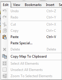Edit Menu The edit menu contains some commands that should be familiar to most computer users.