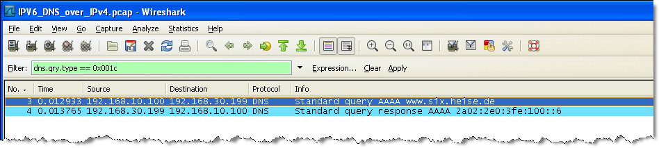 IPv6 Domain Name System (DNS) A & AAAA record query & response over IPv6 transport A & AAAA