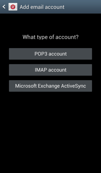 Your device might attempt to automatically retrieve the server settings. If it fails, use the steps below to configure your Android device manually Our servers support both POP and IMAP.