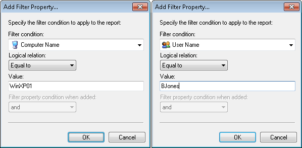 For more specific reports, you can limit the range of information to be displayed by tightening your search criteria.