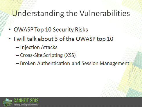 OWASP (The Open Web Application Security Project) is an organization that was created to raise awareness and bring focus to application security.