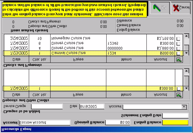 Managing Bank Accounts 2. From the Bank Accounts Screen, choose Actions Reconcile. 3. Enter the Ending Balance and Statement Ending Date. 4.