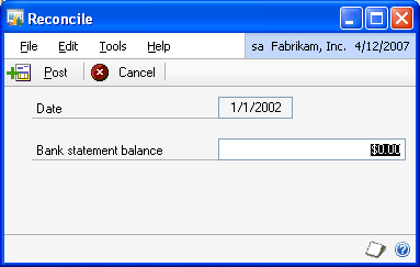 CHAPTER 4 RECONCILIATION 6. The Cashbook Balance field will display the cash accounts balance for all transactions up to and including the date entered in the Include Transactions to field. 7.