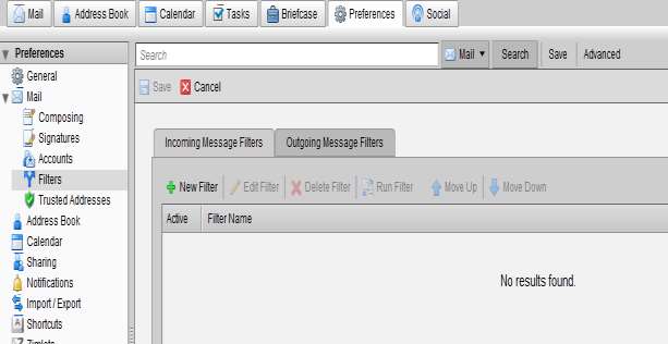 Click Save on the toolbar. Filtering mails based on a given criterion criteria Filtering applies a set of matching rules to incoming mail and then executes a specified action.