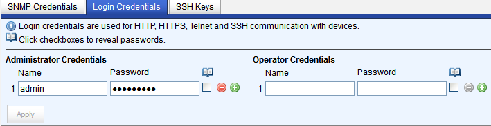 Configure Device Settings SNMP Credentials As each device is discovered, the credentials configured will be tried on it until one set is found to work.