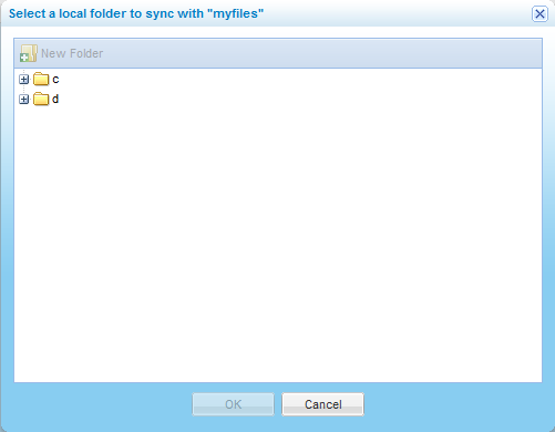 4 Using the CTERA Agent in Cloud Mode 3 The Select a local folder to sync with "<foldername>" dialog box appears (<foldername> is the name of the folder you are syncing).