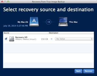 4. Choose Acronis Media as a device to boot from. The OS X Utilities list is displayed. 5. Select Recover from Acronis True Image Backup, and then click Continue. 6.