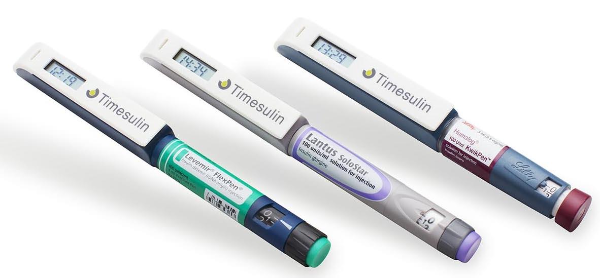 Timesulin A smart timer that fits onto your (disposable) insulin pen Novo Nordisk, Lily and Sanofi Helps to avoid