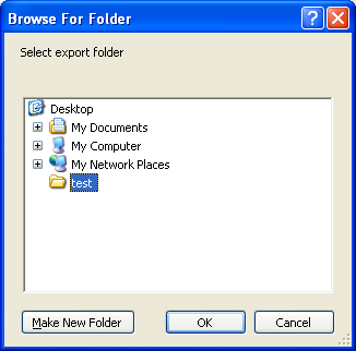 From this window select Browse to select where to export the file.
