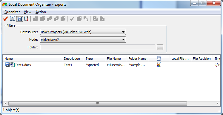 IMPORT AN EXPORTED FILE Find the file that you have exported in ProjectWise, right click and select Import. To find all files you have exported, use the Local Document Organizer.